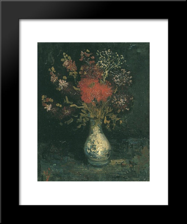 Vase With Flowers 20x24 Black Modern Wood Framed Art Print Poster by Van Gogh, Vincent