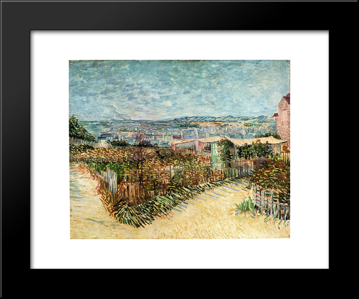 Vegetable Gardens In Montmartre 20x24 Black Modern Wood Framed Art Print Poster by Van Gogh, Vincent