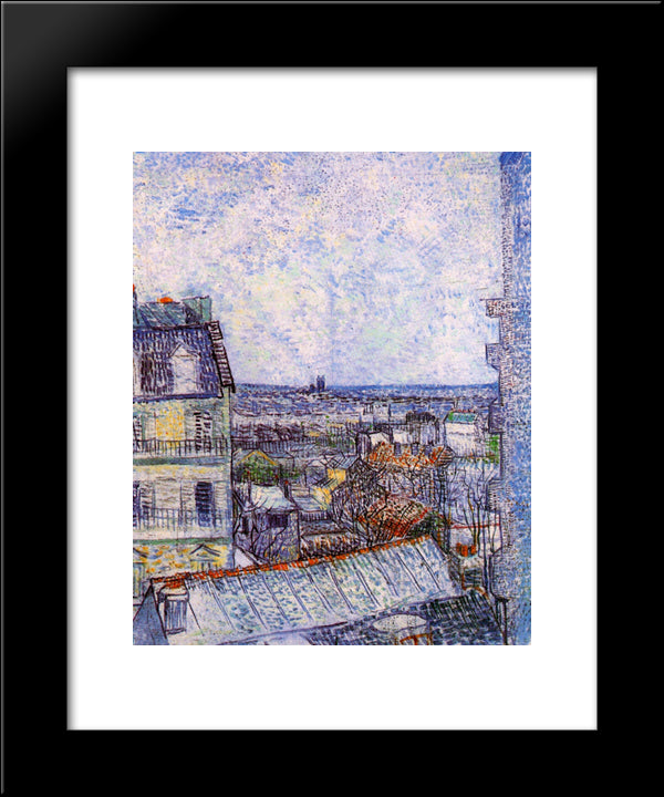 View From Vincent'S Room In The Rue Lepic 20x24 Black Modern Wood Framed Art Print Poster by Van Gogh, Vincent