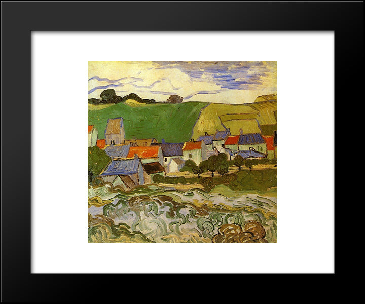 View Of Auvers 20x24 Black Modern Wood Framed Art Print Poster by Van Gogh, Vincent