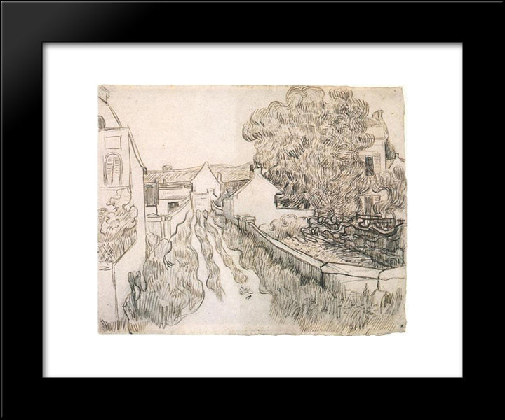 Village Street 20x24 Black Modern Wood Framed Art Print Poster by Van Gogh, Vincent