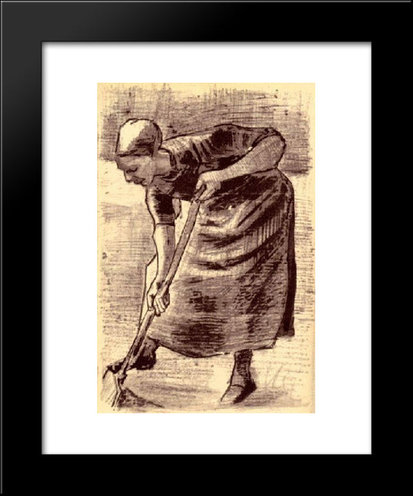 Woman Digging 20x24 Black Modern Wood Framed Art Print Poster by Van Gogh, Vincent