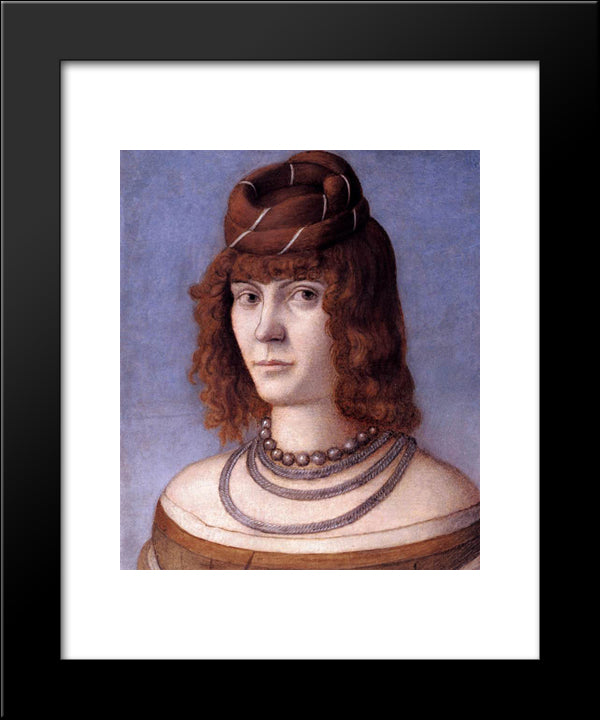 Portrait Of A Woman 20x24 Black Modern Wood Framed Art Print Poster by Carpaccio, Vittore