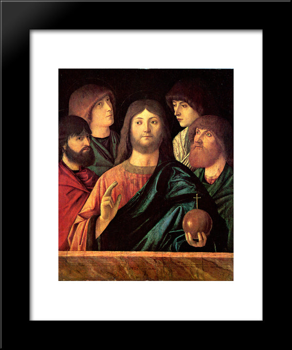 Saviour Blesses The Four Apostles 20x24 Black Modern Wood Framed Art Print Poster by Carpaccio, Vittore