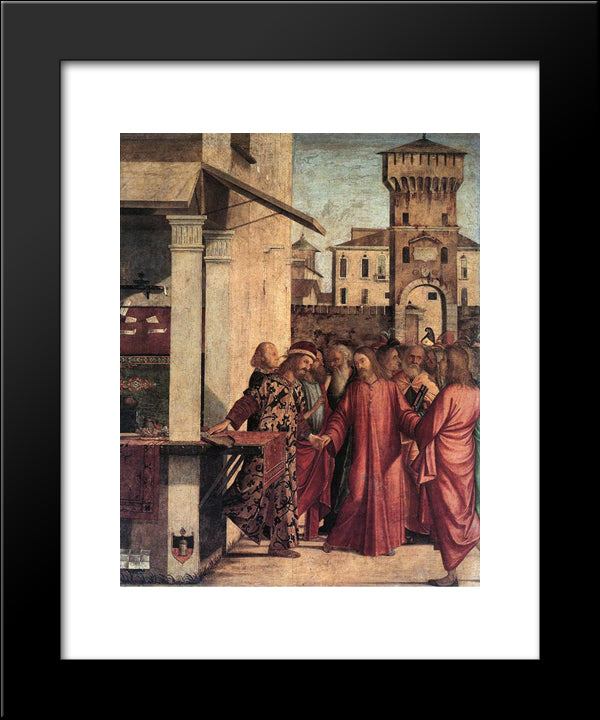 The Calling Of St. Matthew 20x24 Black Modern Wood Framed Art Print Poster by Carpaccio, Vittore