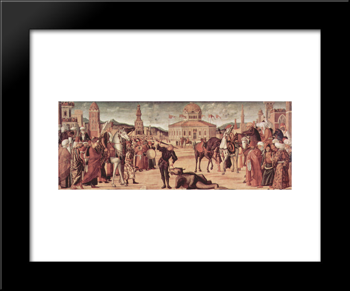 The Triumph Of St. George 20x24 Black Modern Wood Framed Art Print Poster by Carpaccio, Vittore