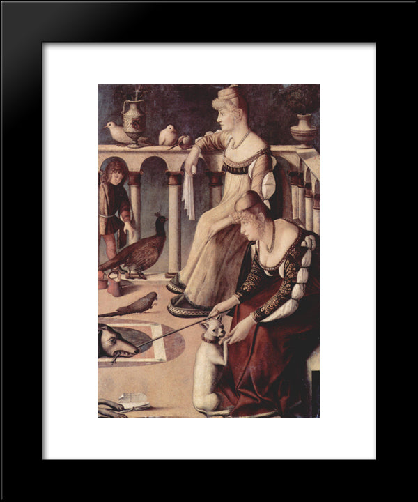 Two Venetian Ladies 20x24 Black Modern Wood Framed Art Print Poster by Carpaccio, Vittore