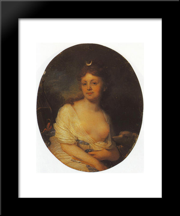 Countess Ekaterina Riboper 20x24 Black Modern Wood Framed Art Print Poster by Borovikovsky, Vladimir