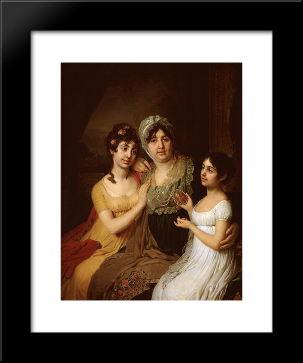 Portrait Of A.I. Bezborodko With Daughters 20x24 Black Modern Wood Framed Art Print Poster by Borovikovsky, Vladimir