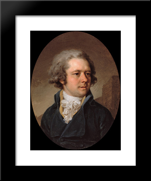 Portrait Of Adam Adamovich Menelas 20x24 Black Modern Wood Framed Art Print Poster by Borovikovsky, Vladimir