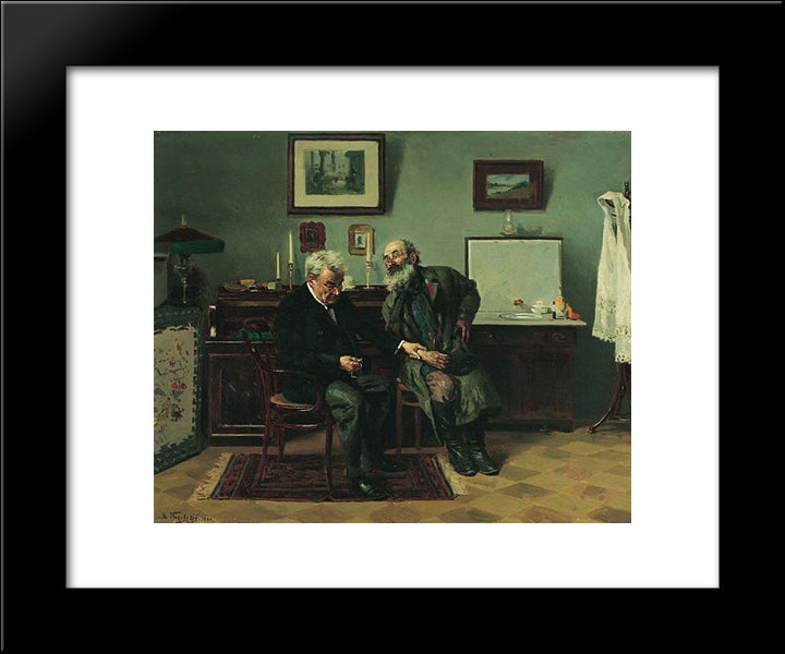 At The Doctor'S 20x24 Black Modern Wood Framed Art Print Poster by Makovsky, Vladimir