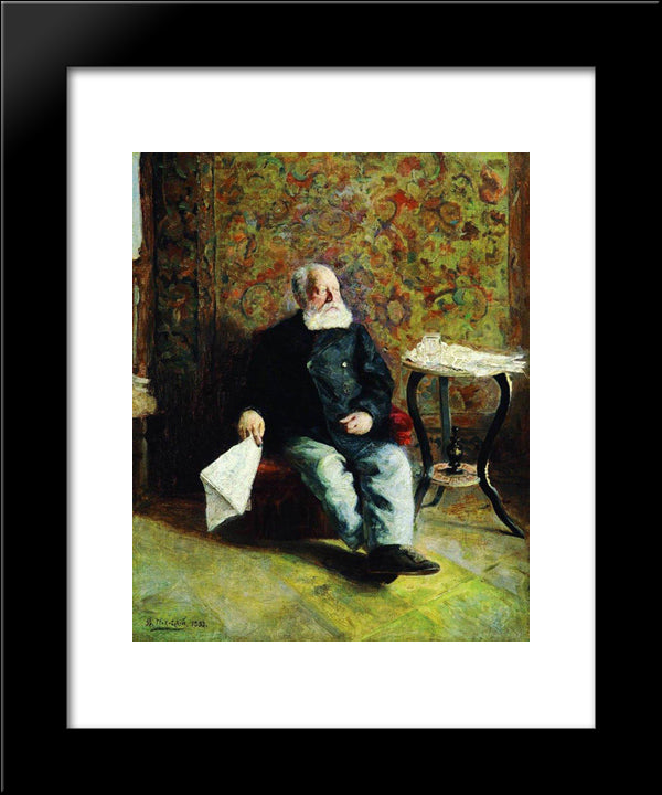 At The Porter'S Room 20x24 Black Modern Wood Framed Art Print Poster by Makovsky, Vladimir