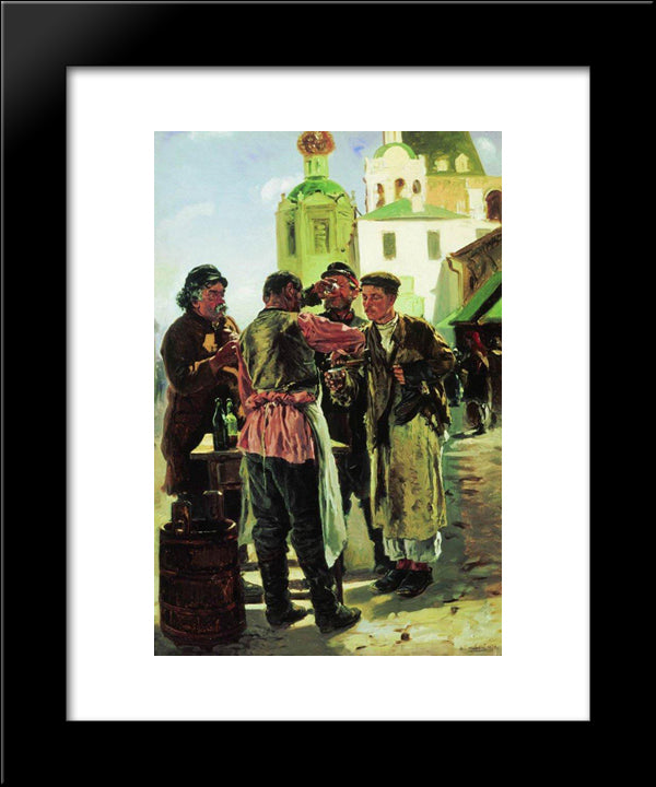 Brew Seller 20x24 Black Modern Wood Framed Art Print Poster by Makovsky, Vladimir