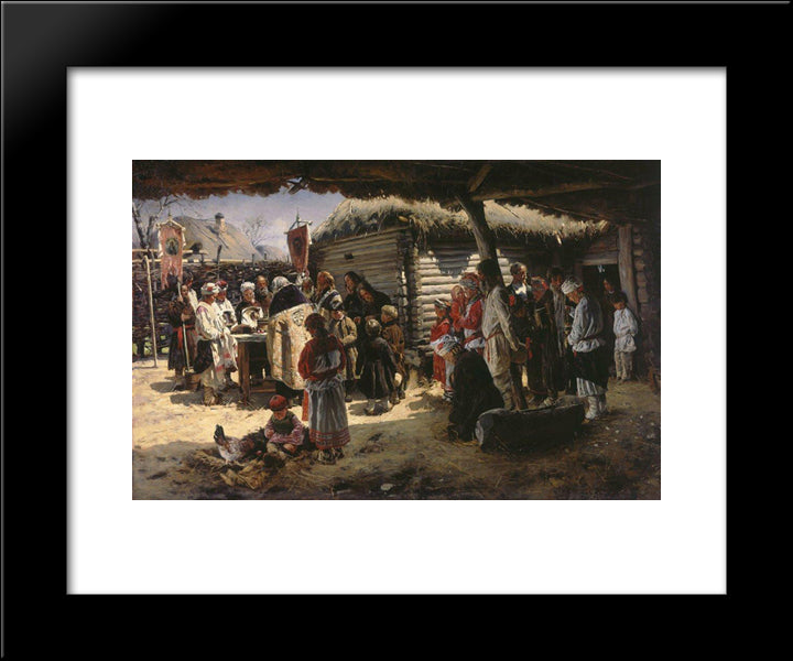 Easter Mass 20x24 Black Modern Wood Framed Art Print Poster by Makovsky, Vladimir