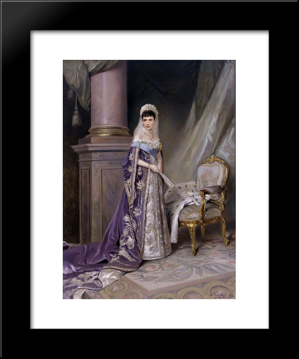 Empress Maria Feodorovna 20x24 Black Modern Wood Framed Art Print Poster by Makovsky, Vladimir