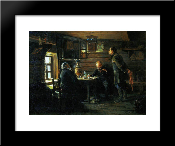 Fans Of Nightingales 20x24 Black Modern Wood Framed Art Print Poster by Makovsky, Vladimir