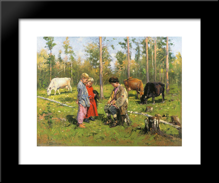 Shepherds 20x24 Black Modern Wood Framed Art Print Poster by Makovsky, Vladimir