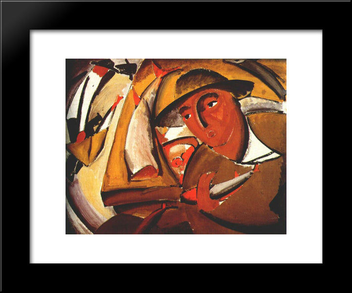 The Fishmonger 20x24 Black Modern Wood Framed Art Print Poster by Tatlin, Vladimir
