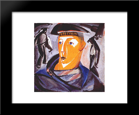 The Sailor (Self Portrait) 20x24 Black Modern Wood Framed Art Print Poster by Tatlin, Vladimir