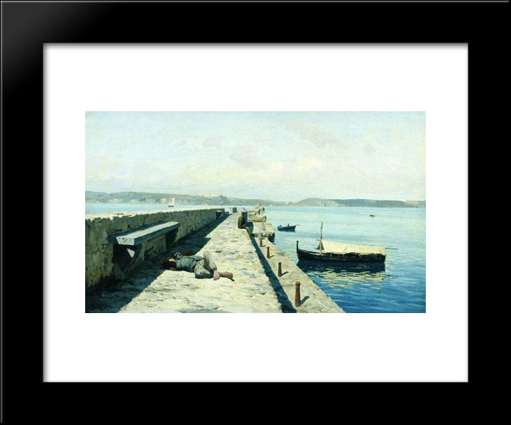 The City Pozzuoli Near Naples 20x24 Black Modern Wood Framed Art Print Poster by Orlovsky, Volodymyr