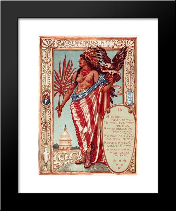Declaration Of Independence 20x24 Black Modern Wood Framed Art Print Poster by Crane, Walter