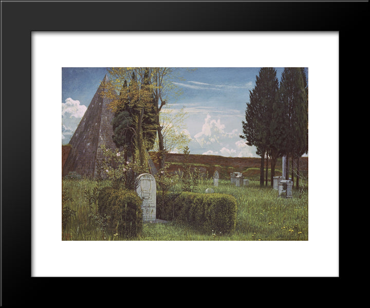 Protestant Cemetery 20x24 Black Modern Wood Framed Art Print Poster by Crane, Walter