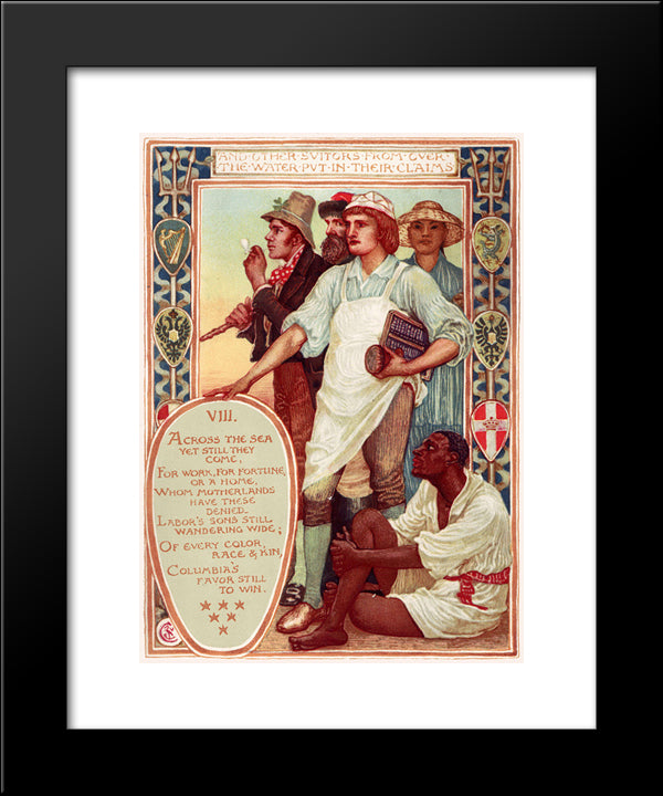 Suitors 20x24 Black Modern Wood Framed Art Print Poster by Crane, Walter