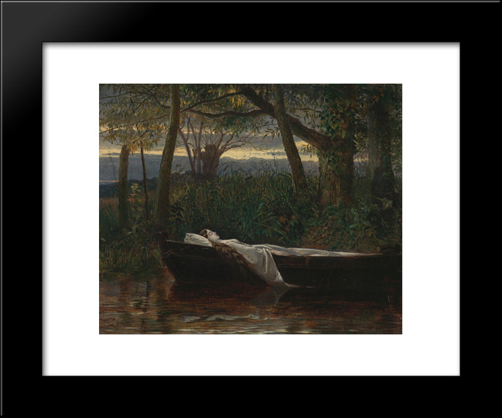 The Lady Of Shalott 20x24 Black Modern Wood Framed Art Print Poster by Crane, Walter