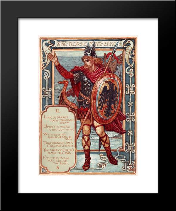 The Norseman 20x24 Black Modern Wood Framed Art Print Poster by Crane, Walter