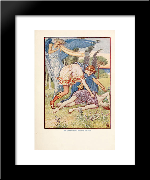 The Wind - God Sent A Gust From The South 20x24 Black Modern Wood Framed Art Print Poster by Crane, Walter