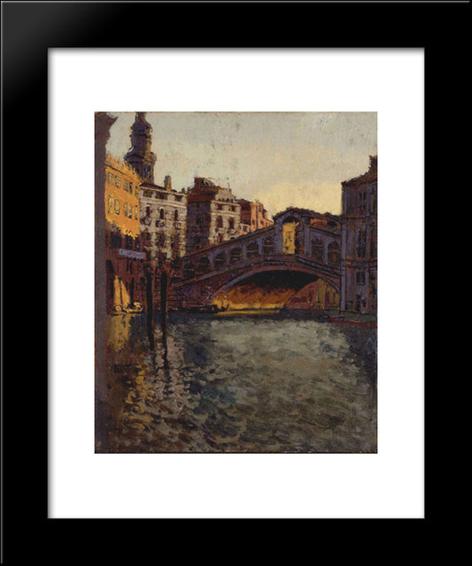 The Rialto Bridge, Venice 20x24 Black Modern Wood Framed Art Print Poster by Sickert, Walter