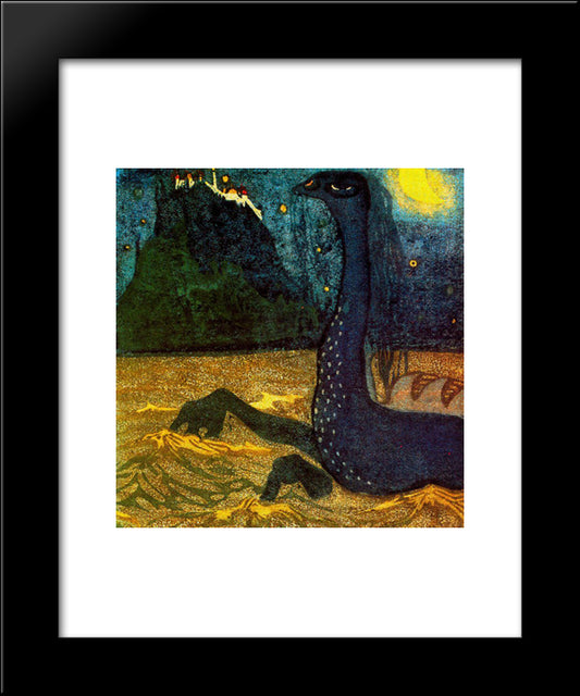 Moonlight Night 20x24 Black Modern Wood Framed Art Print Poster by Kandinsky, Wassily