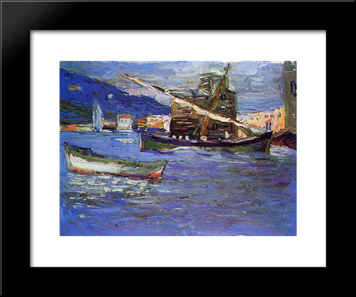 Rapallo Grauer Day 20x24 Black Modern Wood Framed Art Print Poster by Kandinsky, Wassily