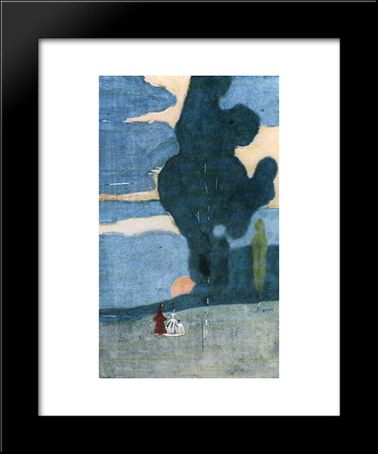 Rising Of The Moon 20x24 Black Modern Wood Framed Art Print Poster by Kandinsky, Wassily