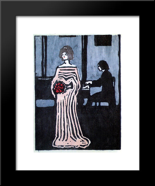 The Singer 20x24 Black Modern Wood Framed Art Print Poster by Kandinsky, Wassily