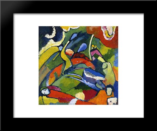 Two Riders And Reclining Figure 20x24 Black Modern Wood Framed Art Print Poster by Kandinsky, Wassily