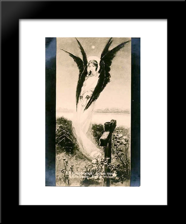 Angel Of Sadness 20x24 Black Modern Wood Framed Art Print Poster by Kotarbinski, Wilhelm