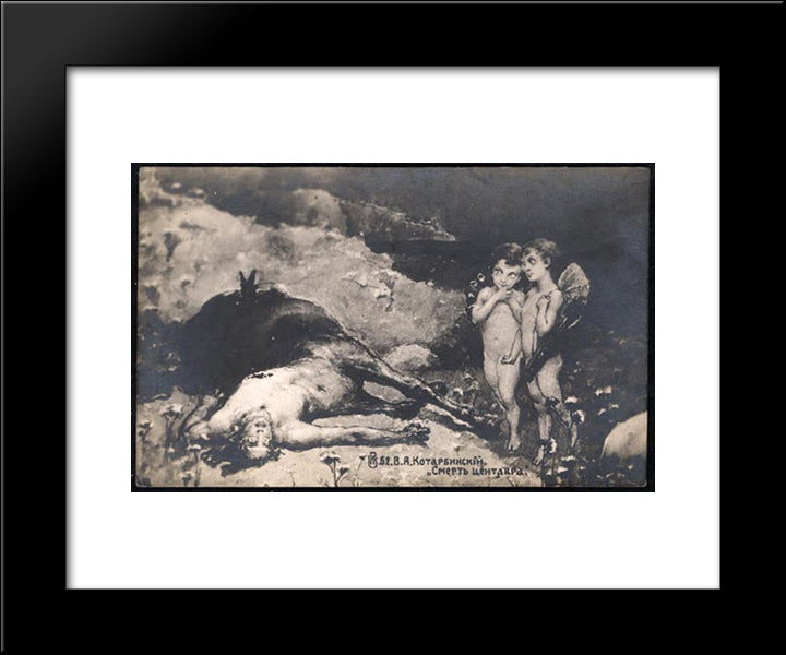 Death Of A Centaur 20x24 Black Modern Wood Framed Art Print Poster by Kotarbinski, Wilhelm