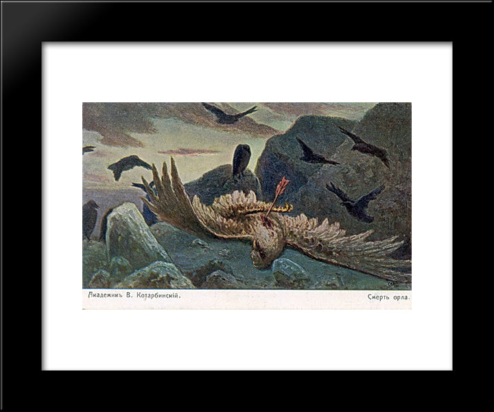 Death Of An Eagle 20x24 Black Modern Wood Framed Art Print Poster by Kotarbinski, Wilhelm