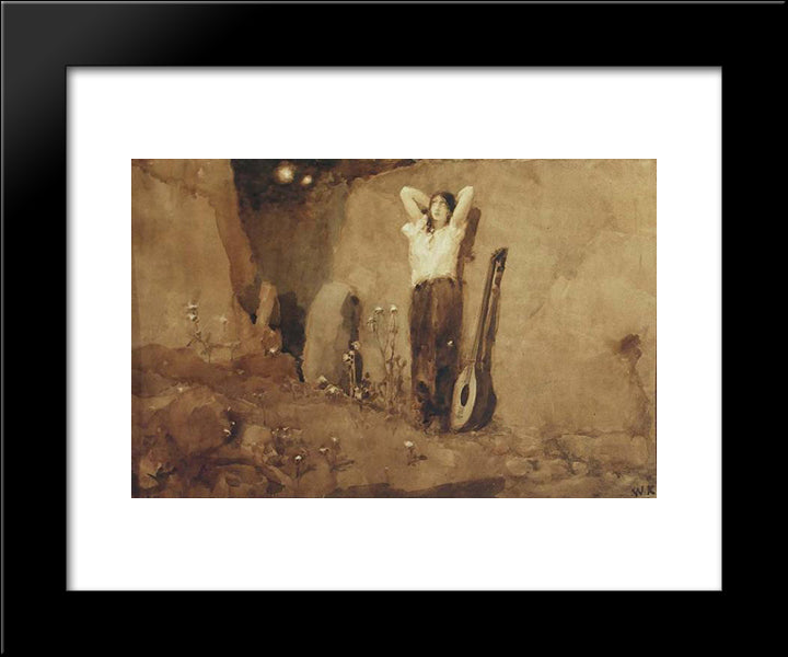Moonlight Sonata 20x24 Black Modern Wood Framed Art Print Poster by Kotarbinski, Wilhelm