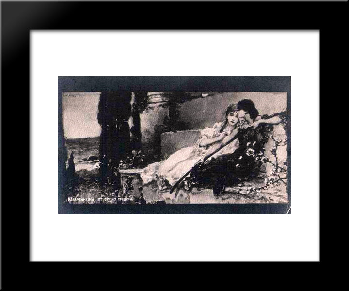 The Evening Silence 20x24 Black Modern Wood Framed Art Print Poster by Kotarbinski, Wilhelm