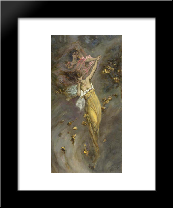 Two Girls In Yellow And Pink 20x24 Black Modern Wood Framed Art Print Poster by Kotarbinski, Wilhelm