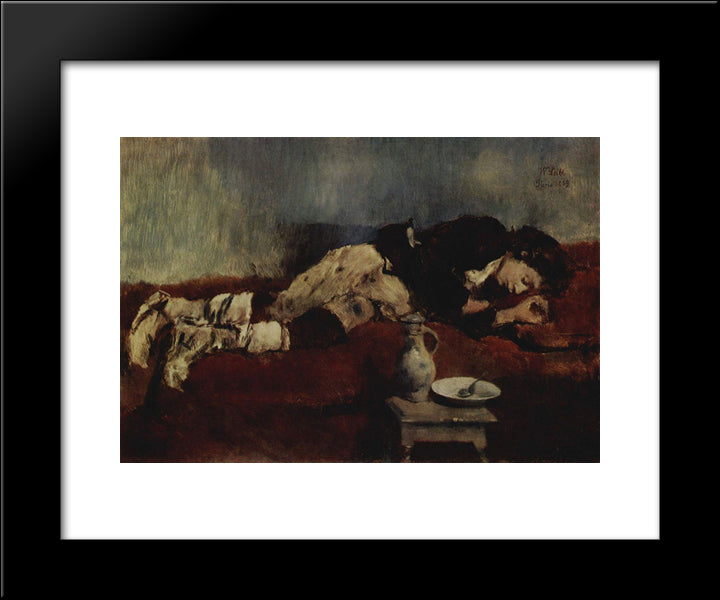 Sleeping Savoyard Boy 20x24 Black Modern Wood Framed Art Print Poster by Leibl, Wilhelm