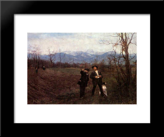 Wilhelm Leibl And Sperl On The Hunt 20x24 Black Modern Wood Framed Art Print Poster by Leibl, Wilhelm