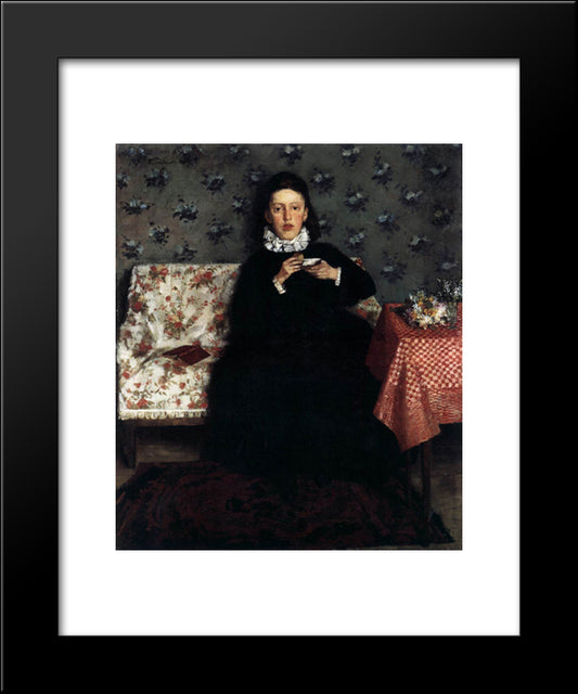 On The Sofa 20x24 Black Modern Wood Framed Art Print Poster by Trubner, Wilhelm