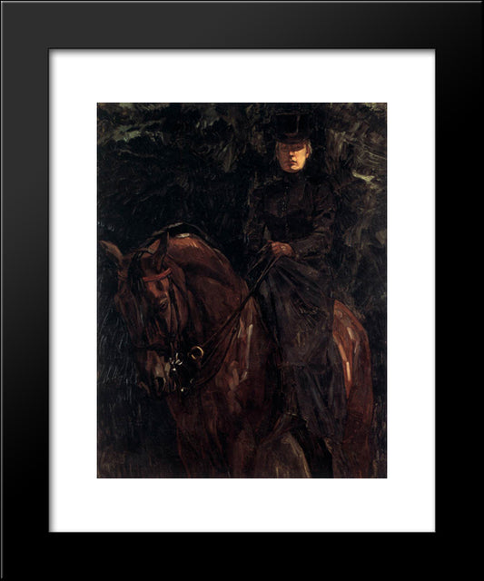 The Equestrienne - Ida Gorz 20x24 Black Modern Wood Framed Art Print Poster by Trubner, Wilhelm
