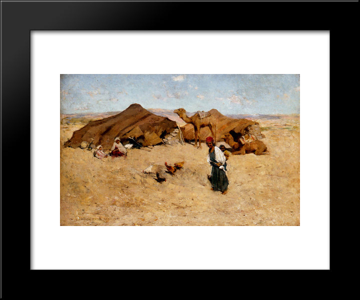 Arab Encampment, Biskra 20x24 Black Modern Wood Framed Art Print Poster by Metcalf, Willard