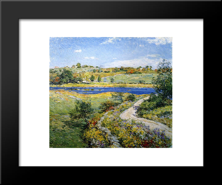 Autumn Roadside 20x24 Black Modern Wood Framed Art Print Poster by Metcalf, Willard