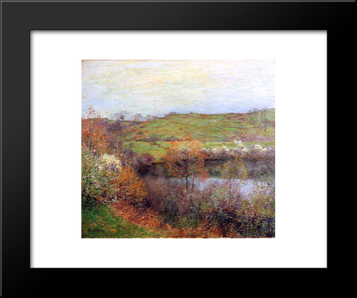 Buds And Blossoms 20x24 Black Modern Wood Framed Art Print Poster by Metcalf, Willard