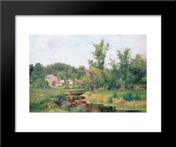 Farm Scene 20x24 Black Modern Wood Framed Art Print Poster by Metcalf, Willard